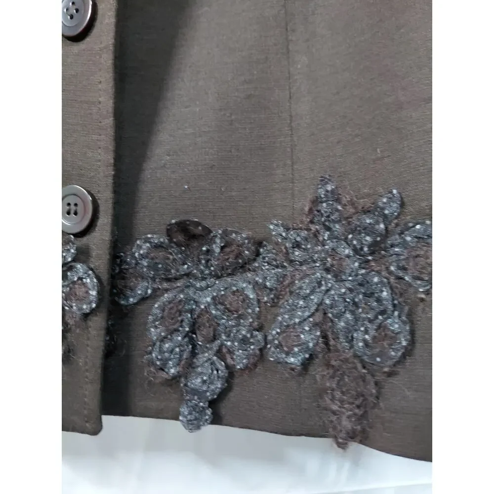 Gloria Estelles Barcelona Wool Brown Jacket Women Size 46
